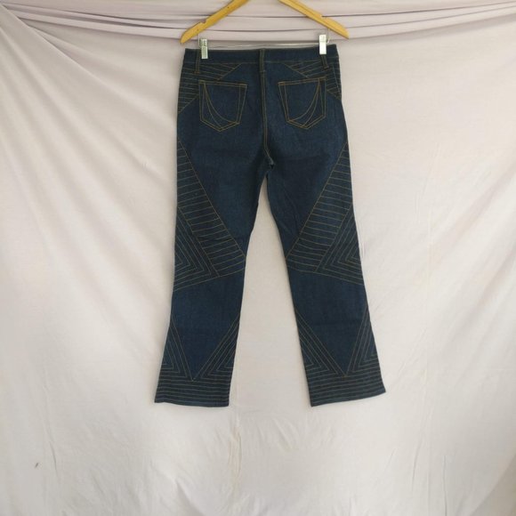 Vintage 90s Spider Web Dark academia Flared Jeans w10 +MEASUREMENT - Picture 7 of 8